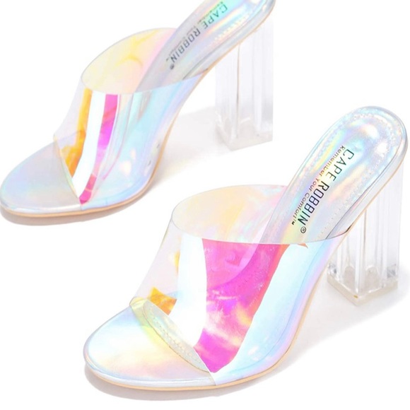 Cape Robbin Fusion Clear Chunky Block High Heels SIZE 6.5 BRAND NEW IN BOX - Picture 2 of 3